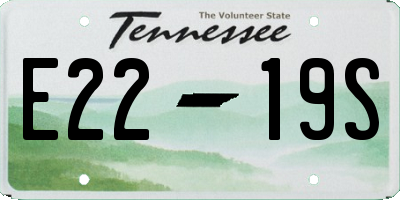 TN license plate E2219S