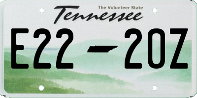 TN license plate E2220Z