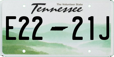 TN license plate E2221J