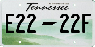 TN license plate E2222F