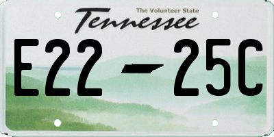 TN license plate E2225C