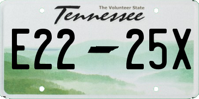TN license plate E2225X