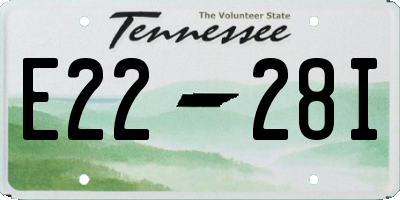 TN license plate E2228I
