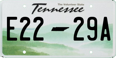 TN license plate E2229A