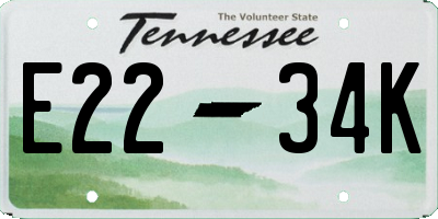 TN license plate E2234K