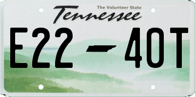 TN license plate E2240T