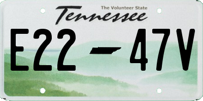 TN license plate E2247V