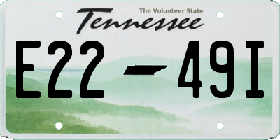 TN license plate E2249I
