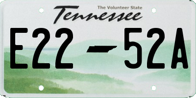 TN license plate E2252A