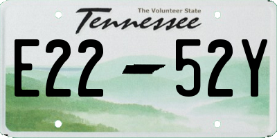 TN license plate E2252Y