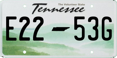 TN license plate E2253G