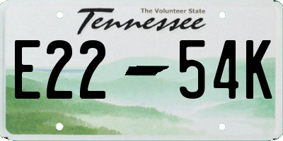 TN license plate E2254K