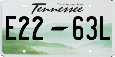 TN license plate E2263L