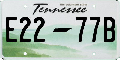 TN license plate E2277B