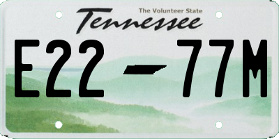 TN license plate E2277M