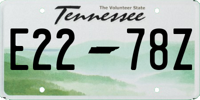TN license plate E2278Z