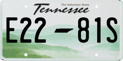 TN license plate E2281S