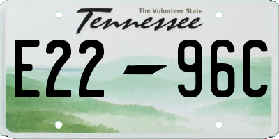 TN license plate E2296C