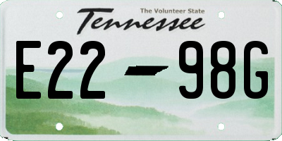 TN license plate E2298G