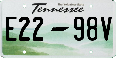 TN license plate E2298V