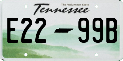 TN license plate E2299B