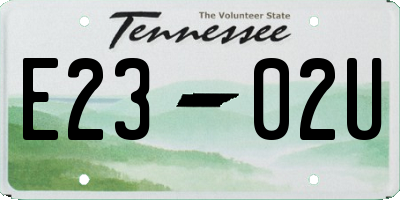 TN license plate E2302U
