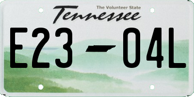 TN license plate E2304L