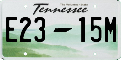 TN license plate E2315M