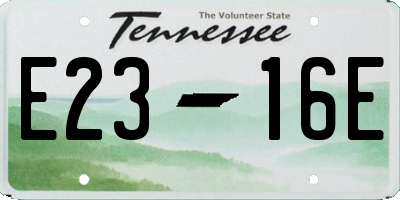 TN license plate E2316E