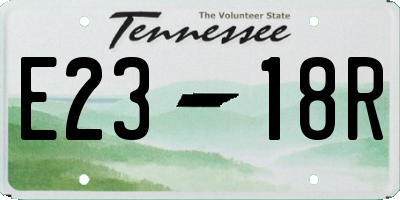 TN license plate E2318R