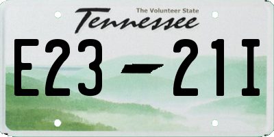 TN license plate E2321I