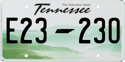 TN license plate E2323O