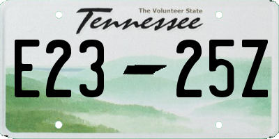 TN license plate E2325Z