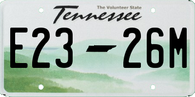 TN license plate E2326M
