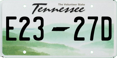 TN license plate E2327D