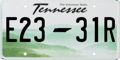 TN license plate E2331R