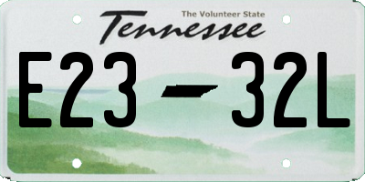 TN license plate E2332L