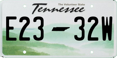 TN license plate E2332W