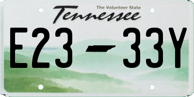 TN license plate E2333Y