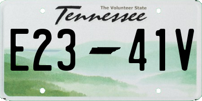 TN license plate E2341V