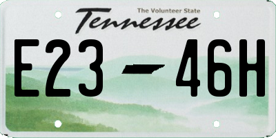 TN license plate E2346H