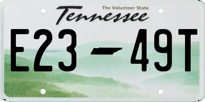 TN license plate E2349T