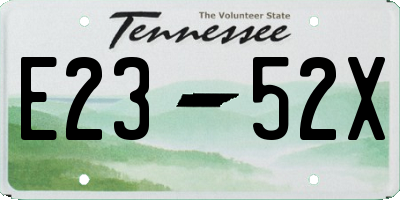 TN license plate E2352X