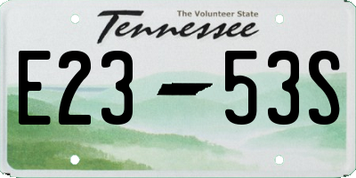 TN license plate E2353S