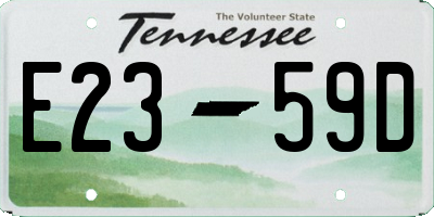 TN license plate E2359D