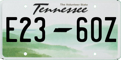 TN license plate E2360Z