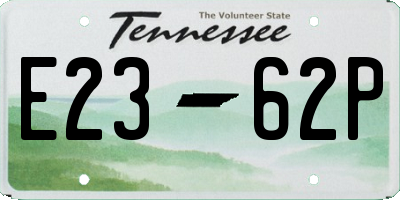TN license plate E2362P