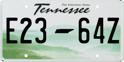 TN license plate E2364Z