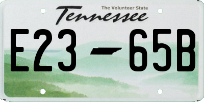 TN license plate E2365B
