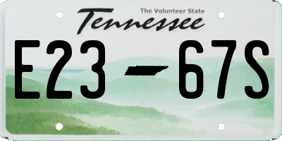 TN license plate E2367S